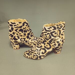 Band Of Gypsies Andrea Leopard Print Booties, Size 10